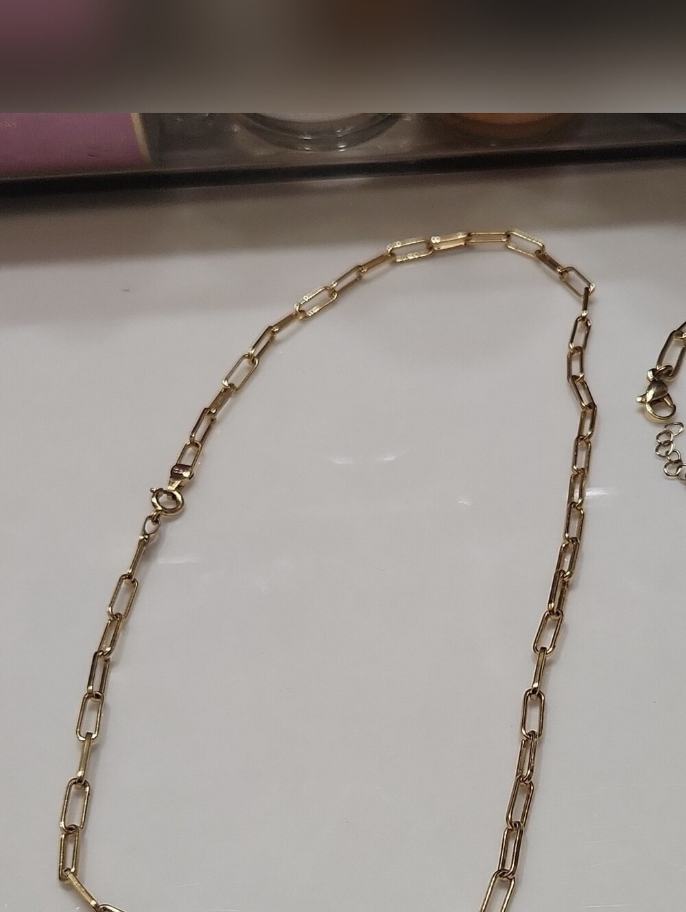 Gold Plated Paperclip Chain Necklace - Classic Women’s Jewelry